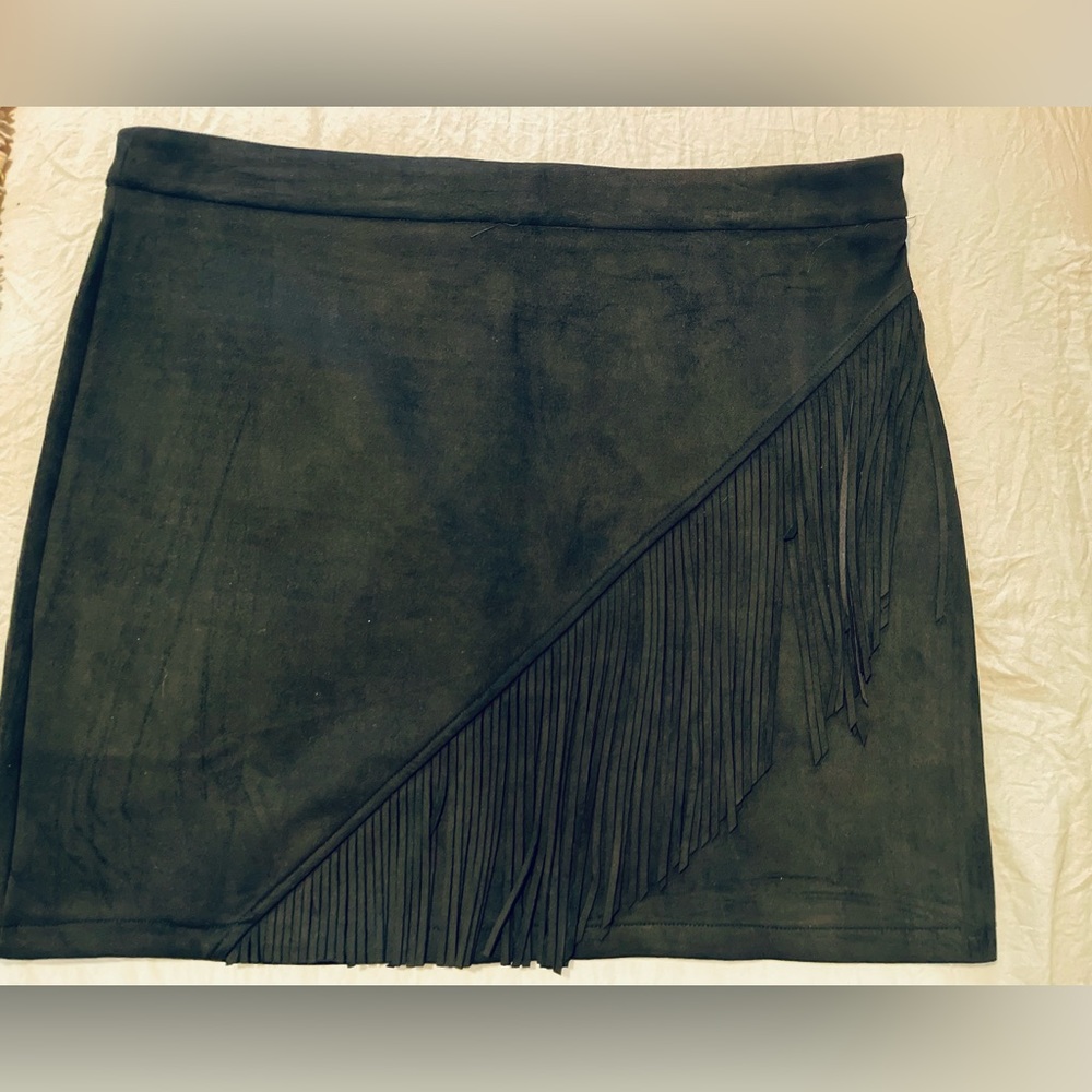 NWOT Crazy Train Mini Skirt with Fringe.